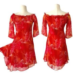 Versace Jeans Couture Off The Shoulder Silk Mini Dress 42 US 6 NWT